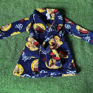 Disney Jake and the Never Land Pirates Little Kids' Plush Navy Bath Robe Size 2T